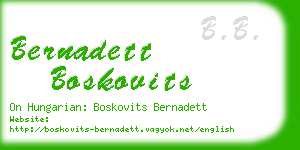 bernadett boskovits business card